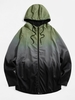 Raglan Sleeve Ombre Zip Up Hoodie Jacket 2xl Green