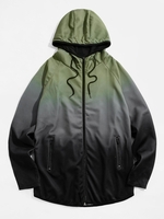 Raglan Sleeve Ombre Zip Up Hoodie Jacket 2xl Green