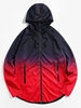 Raglan Sleeve Ombre Zip Up Hoodie Jacket 2xl Red