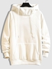 Raglan Sleeve Solid Color Hoodie L White