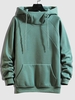 Raglan Sleeve Solid Color Hoodie S Greenish blue