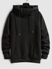 Raglan Sleeve Solid Color Hoodie Xs Black