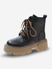 Retro Chunky Heel Lace Up Motorcycle Boots