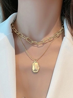 Retro Double Layer Pendant Necklace
