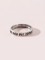 Retro Engraved Letters Metal Ring