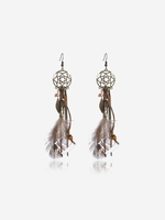 Retro Feather Dreamcatcher Dangling Earrings