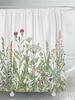 Retro Flower Pattern Shower Curtains
