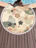 Retro Flowers Pattern Beach Towel