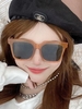 Retro Large Square Frame Metal Chain Decorative Sunglasses