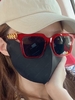 Retro Large Square Frame Metal Chain Decorative Sunglasses