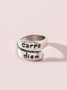 Retro Letter Engraved Wrap Ring