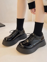 Retro Punk Style Lace-up Front Chunky Heel Mary Janes