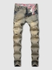 Retro Ripped Casual Denim Jeans 32 Light yellow