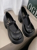 Retro Solid Color Platform Mary Janes