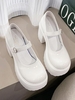 Retro Solid Color Platform Mary Janes