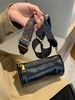 Retro Style Solid Color PU Leather Knit Embroidery Strap Cylinder Bag