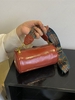 Retro Style Solid Color PU Leather Knit Embroidery Strap Cylinder Bag