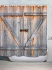 Retro Wooden Board Pattern Waterproof Shower Curtain