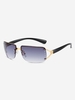 Retro Y2K Rhinestone Decor Square Rimless Sunglasses