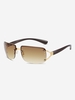 Retro Y2K Rhinestone Decor Square Rimless Sunglasses