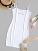 Rhinestone Bodycon Mini Cami Dress M White