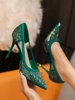 Rhinestone Cut-out Stiletto Pumps