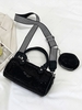 Rhinestone Cylinder Crossbody Bag with Purse