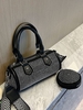 Rhinestone Cylinder Crossbody Bag with Purse