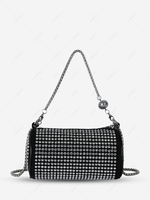 Rhinestone Cylinder-shape Chain Bag
