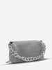 Rhinestone Decor Chain Zipper Buckle Bag