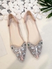 Rhinestone Decor Clear Detail Ballet Flats
