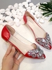 Rhinestone Decor Clear Detail Ballet Flats
