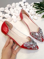 Rhinestone Decor Clear Detail Ballet Flats