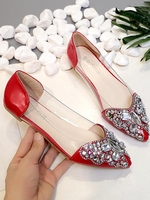 Rhinestone Decor Clear Detail Ballet Flats