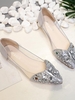 Rhinestone Decor Clear Detail Ballet Flats