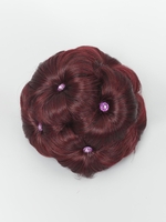 Rhinestone Decor Grab Wine Red Chignon