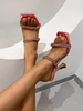 Rhinestone Decor Knot Detail High Heel Mule Sandals