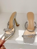 Rhinestone Decor Knot Detail High Heel Mule Sandals