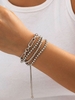 Rhinestone Decor Multi-layers Punk Style Adjustable Bracelet