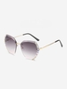 Rhinestone Decor Rimless Ombre Lens Sunglasses