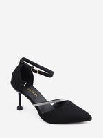 Rhinestone Decor Stiletto Heel Ankle Strap Pumps