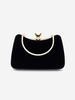 Rhinestone Decor Velvet Evening Handbag