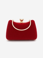 Rhinestone Decor Velvet Evening Handbag