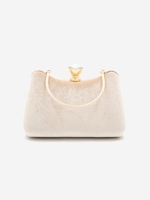 Rhinestone Decor Velvet Evening Handbag