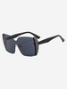 Rhinestone Design Ombre Lens Half-frame Sunglasses
