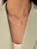 Rhinestone Embellish Circular Rings Pendant Necklace
