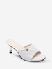 Rhinestone Embellish Solid Color Transparent Heel Sandals