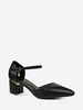 Rhinestone Embellished Chunky Heeled Ankle Strap Pumps