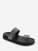 Rhinestone Embellished Thick Sole Flat Thong Slides