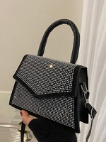 Rhinestone Flap Crossbody Bag